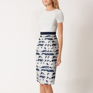 NWT Black Halo Makenna Lotus Stripe Sheath Dress